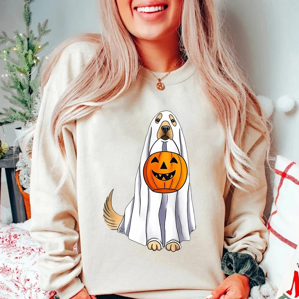 Golden Retriever Ghost Halloween Sweatshirt Unisex