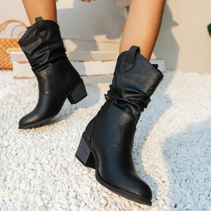 Colette™ | Classic Mid-Calf Western Boots