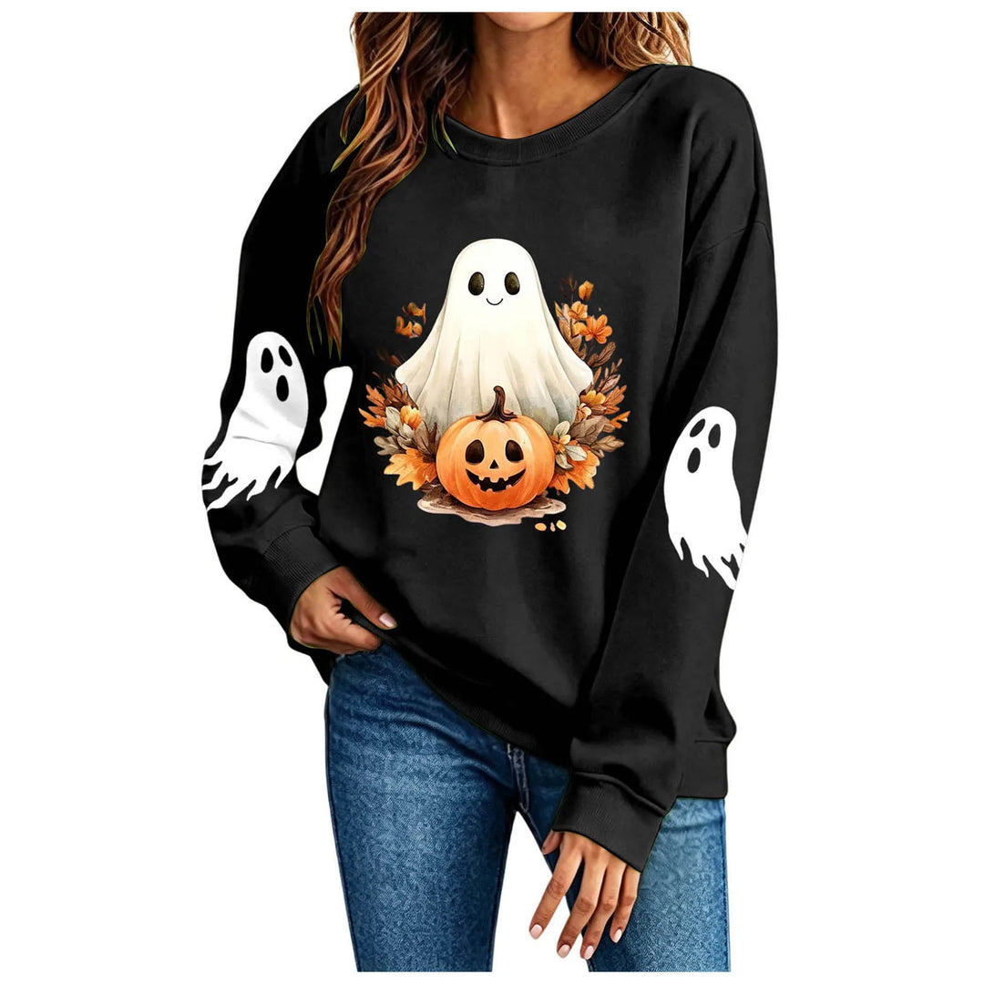 Women's Spooky Ghost Halloween Graphic Hoodie