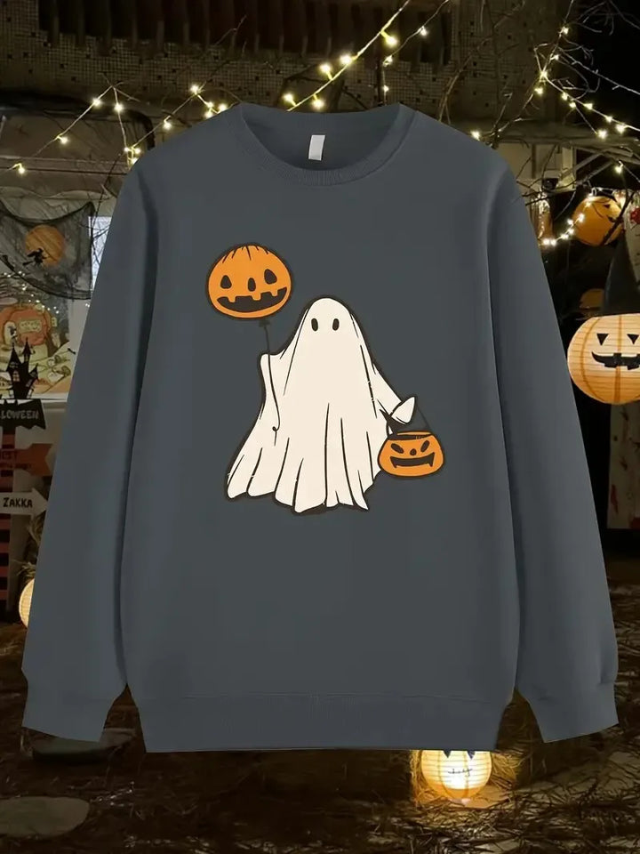 Men's Ghost Halloween Print Streetwear Sweatshirt