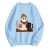 Women's Halloween Colorblock Sleeve Crewneck Sweatshirt