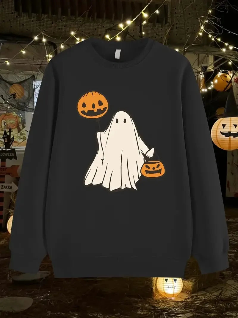 Men's Ghost Halloween Print Streetwear Sweatshirt