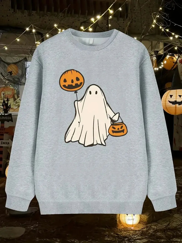 Men's Ghost Halloween Print Streetwear Sweatshirt