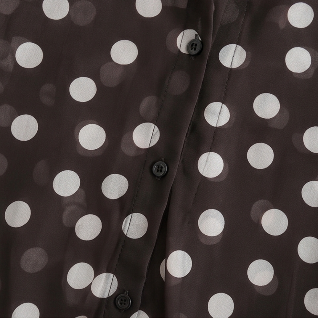 Maisova | Women's Satin Polka Dot Blouse | Button-Down