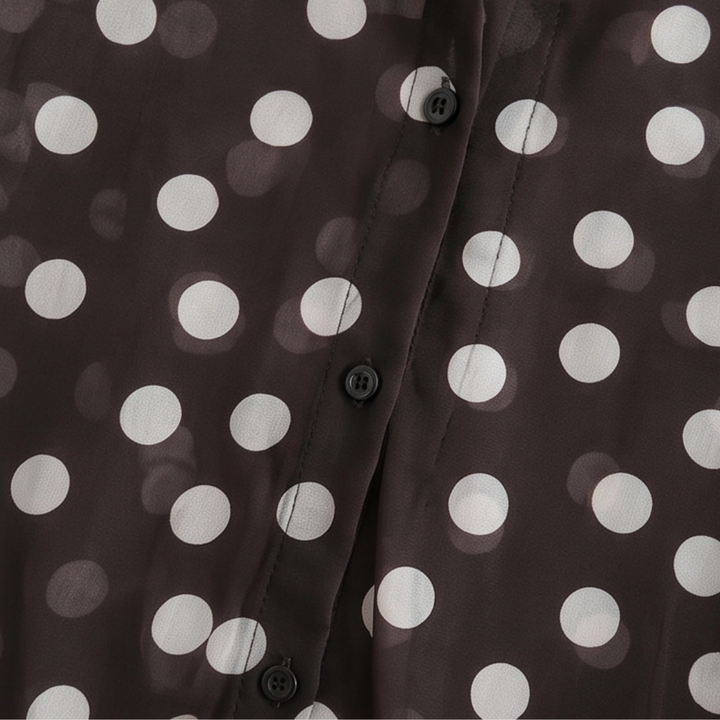 Maisova | Women's Satin Polka Dot Blouse | Button-Down