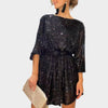 Odette | Women's Sequin Cocktail Dress | Waist Tie Mini