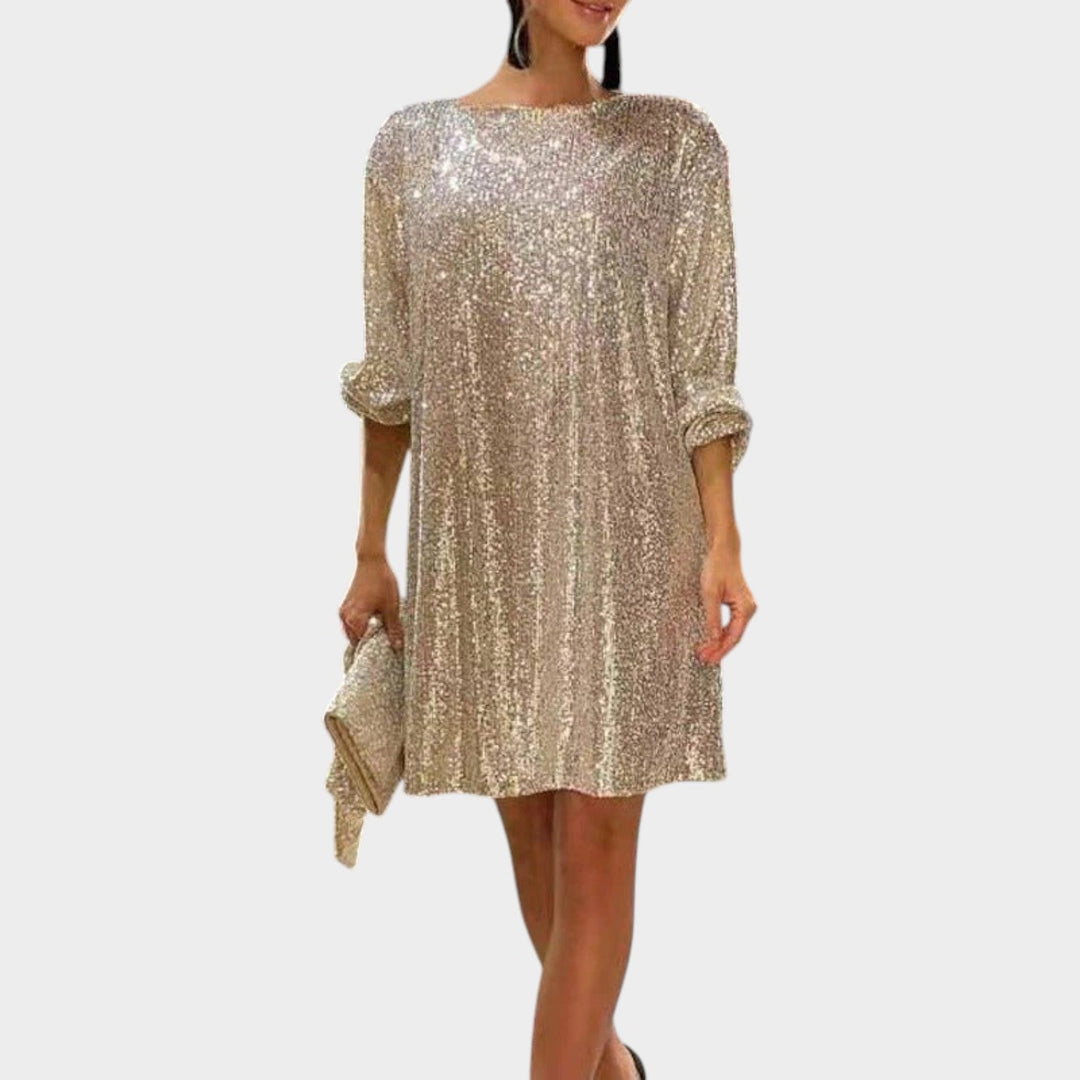 Odette | Women's Sequin Cocktail Dress | Waist Tie Mini