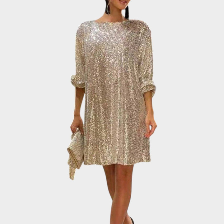 Odette | Women's Sequin Cocktail Dress | Waist Tie Mini