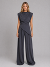 Women’s Draped Two-Piece Co-Ord Set – Relaxed Lounge Style