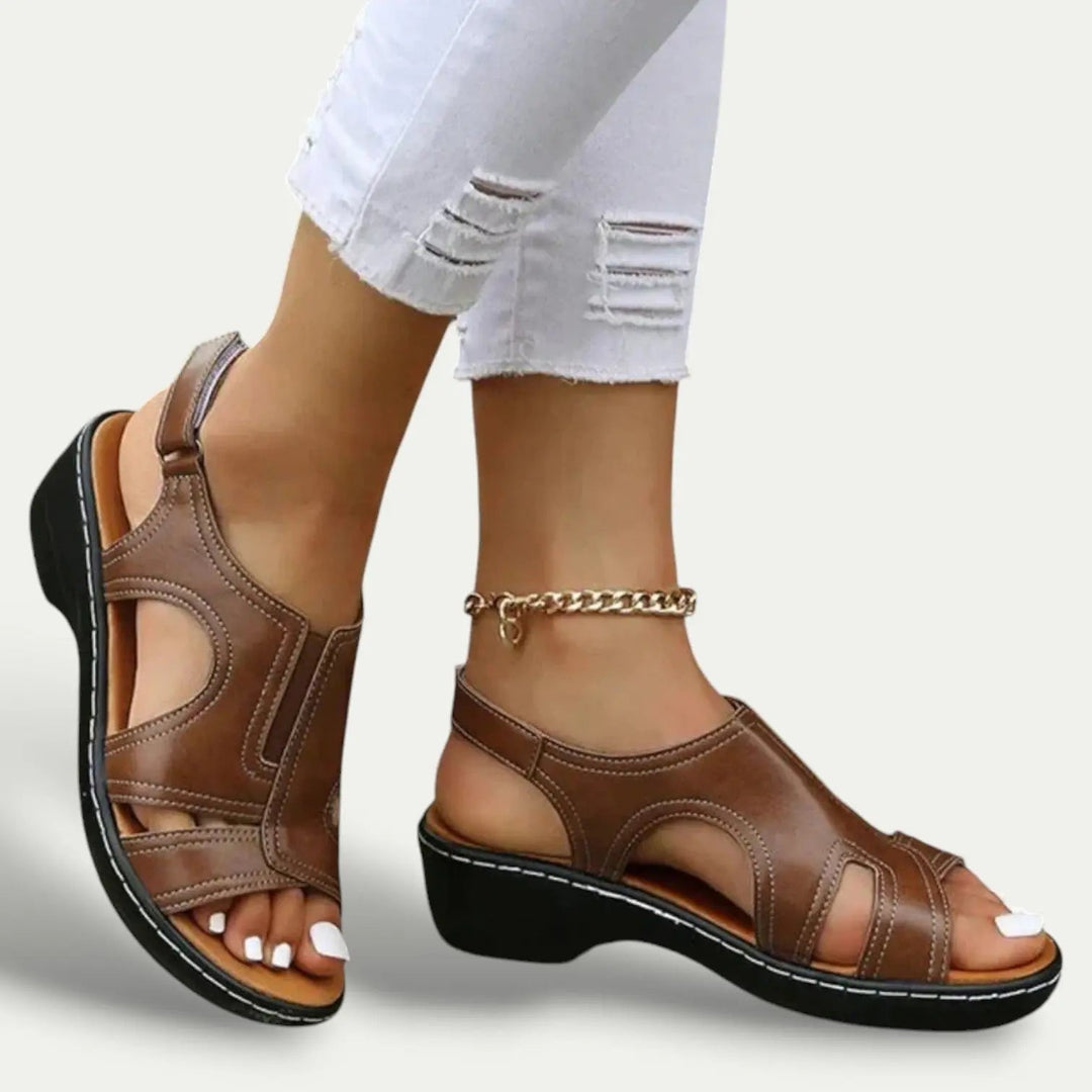 Women's Sandals - Comfortable Cushioned Low-Heel Design