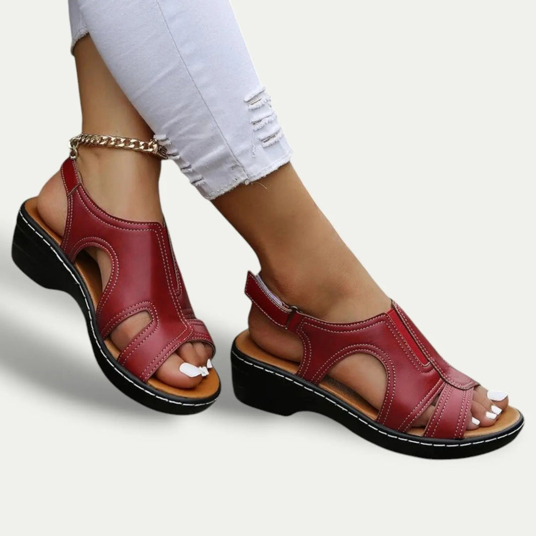 Women's Sandals - Comfortable Cushioned Low-Heel Design