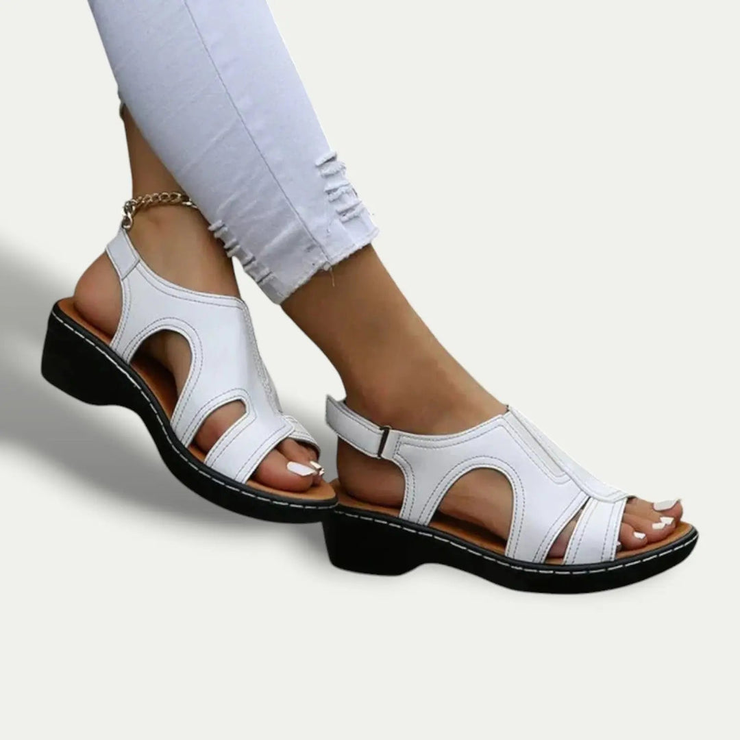 Women's Sandals - Comfortable Cushioned Low-Heel Design