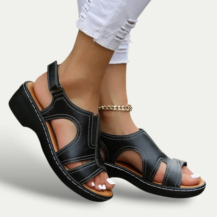 Women's Sandals - Comfortable Cushioned Low-Heel Design