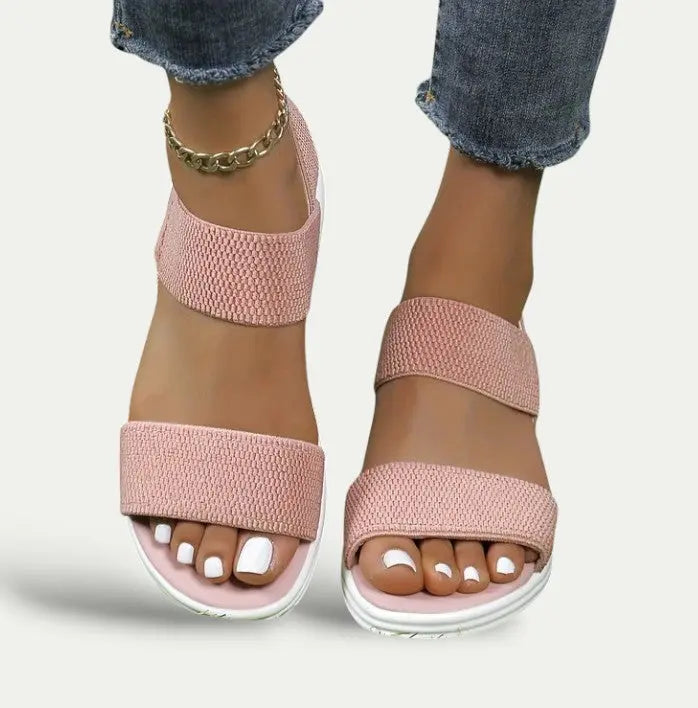 Women's Lightweight Sandals - Cushioned Sole, Comfortable Straps