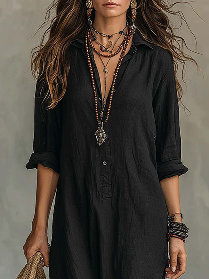 Alessia | Soft Maxi Dress with Buttons