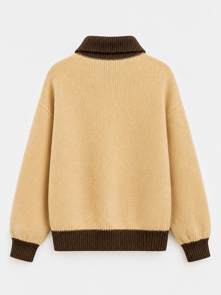 Freya | Women's Quarter-Zip Sweater | Balloon Sleeve