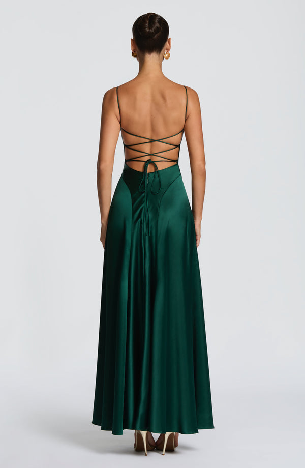 Livia | Women's Satin Cowl Neck Maxi Dress