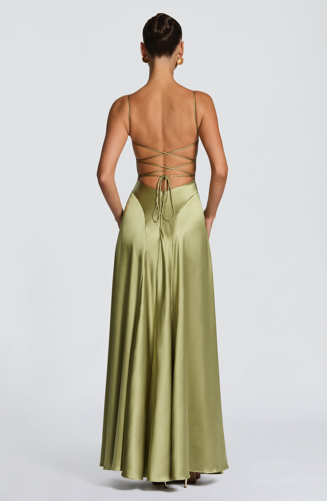 Livia | Women's Satin Cowl Neck Maxi Dress