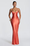 Fiona | Women's Evening Satin Cupped Maxi Dress