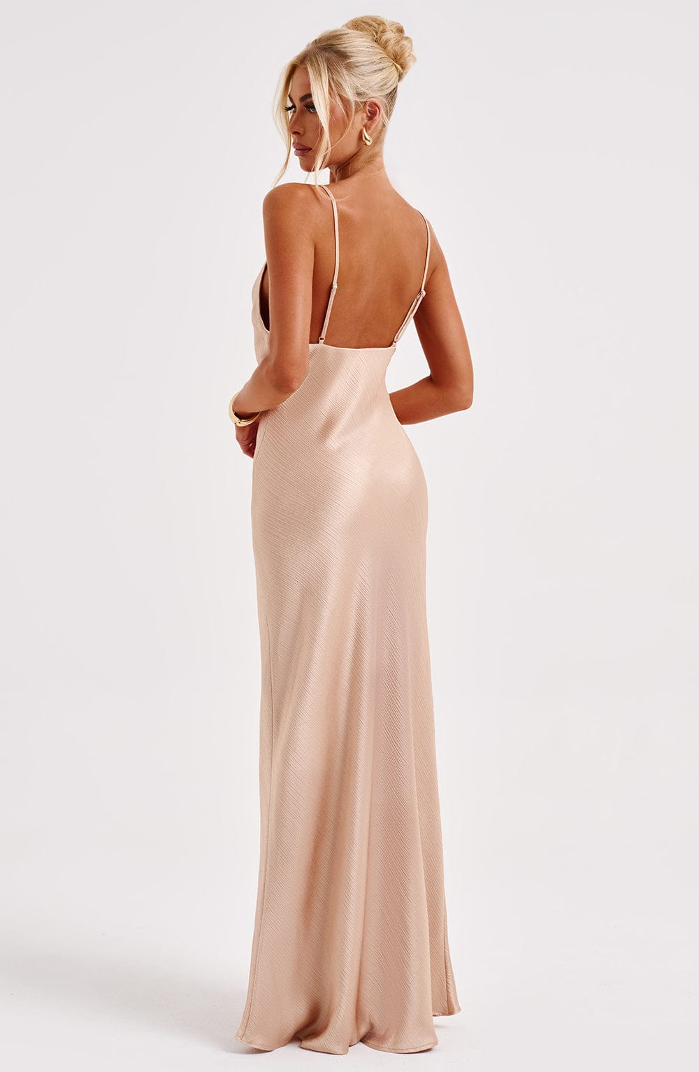 Elara | Women's Satin Backless Maxi Dress