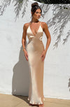 Elara | Women's Satin Backless Maxi Dress