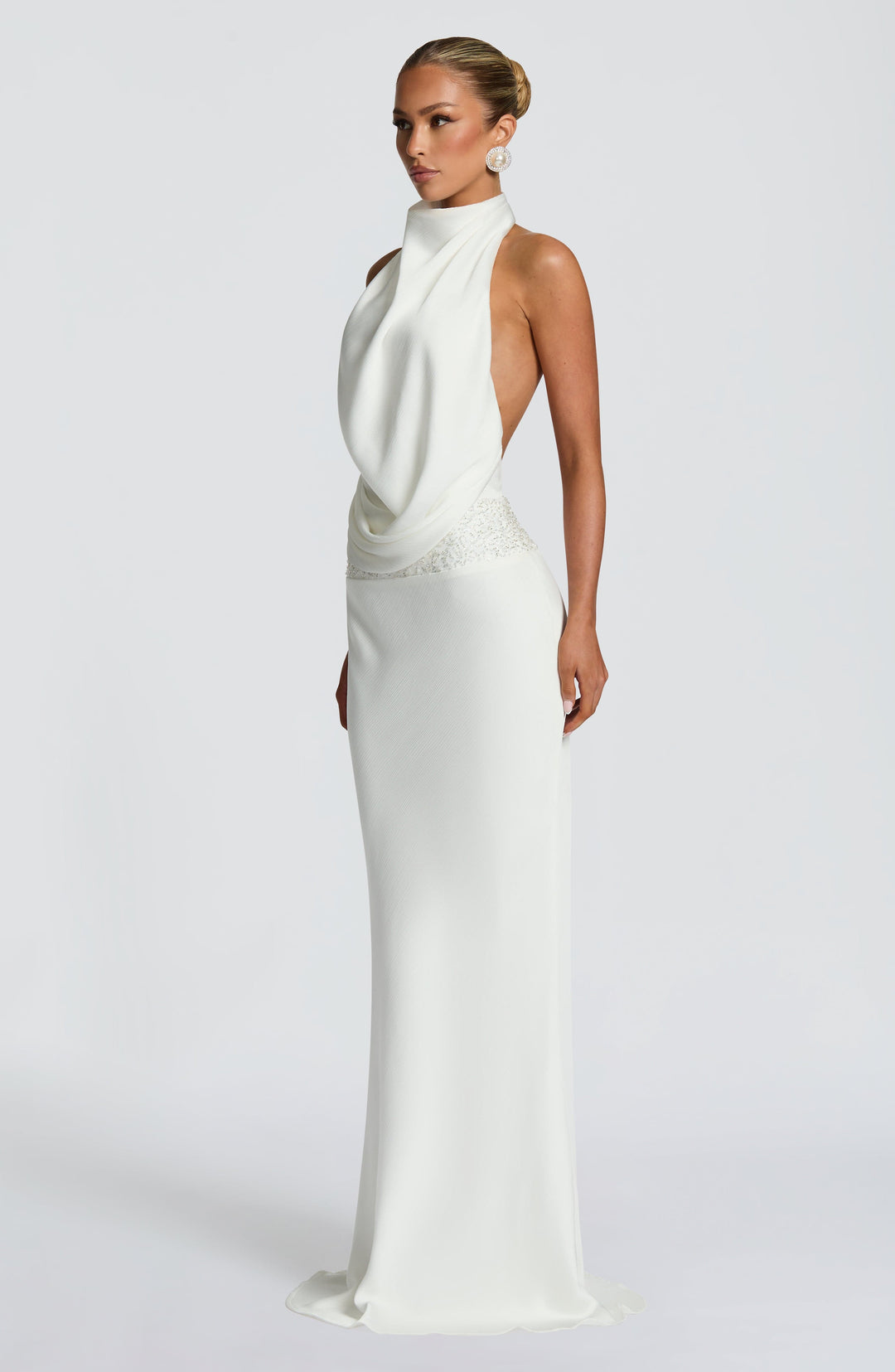 Noelle | Women's Satin Cowl Neck Maxi Dress