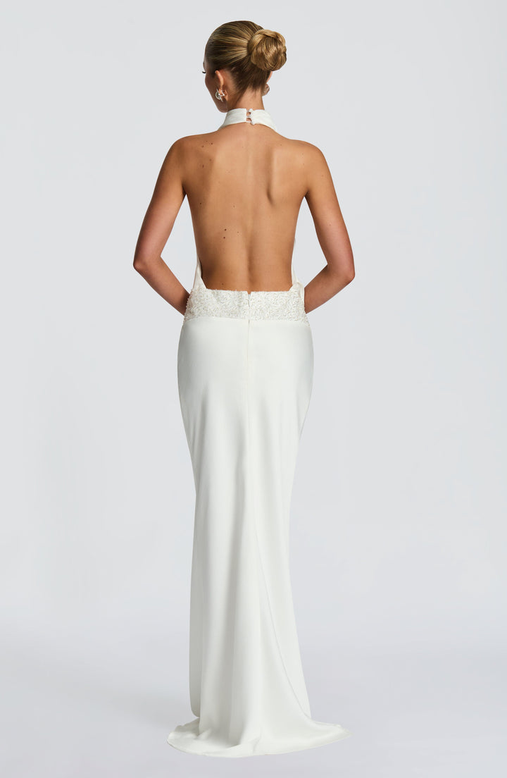 Noelle | Women's Satin Cowl Neck Maxi Dress