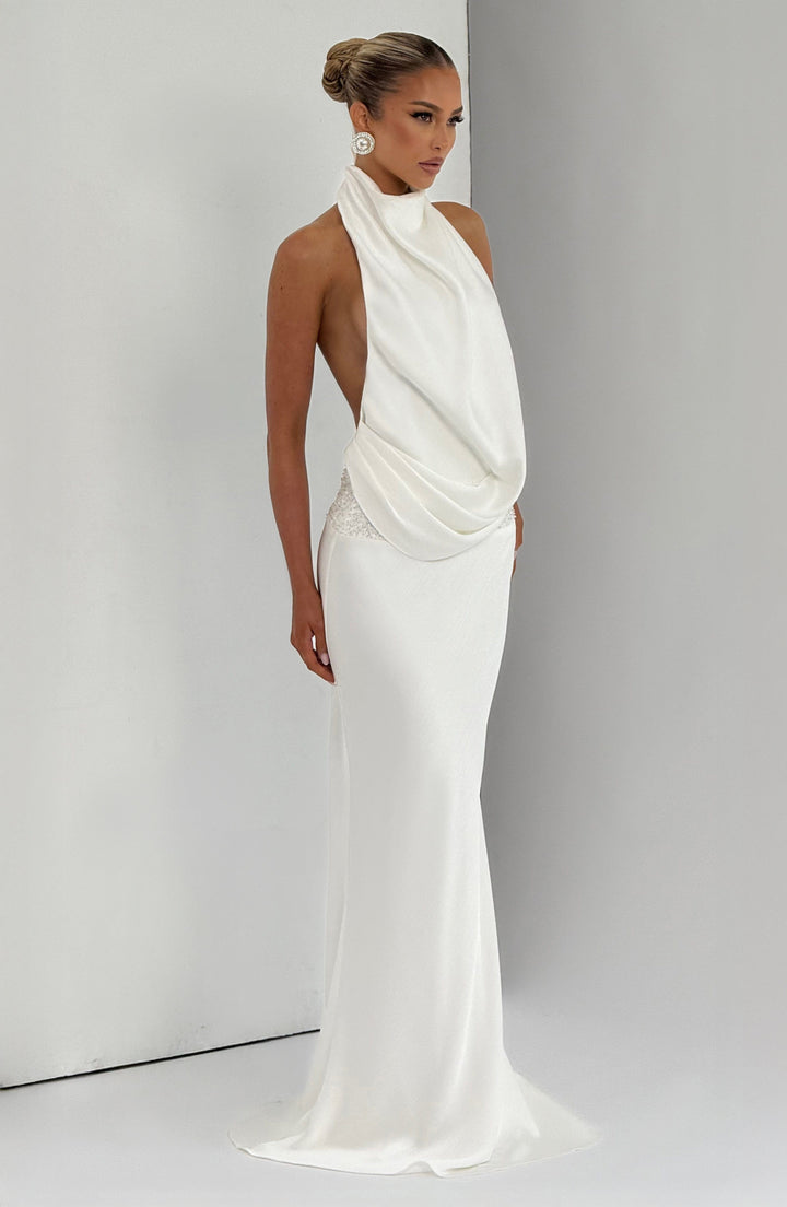 Noelle | Women's Satin Cowl Neck Maxi Dress