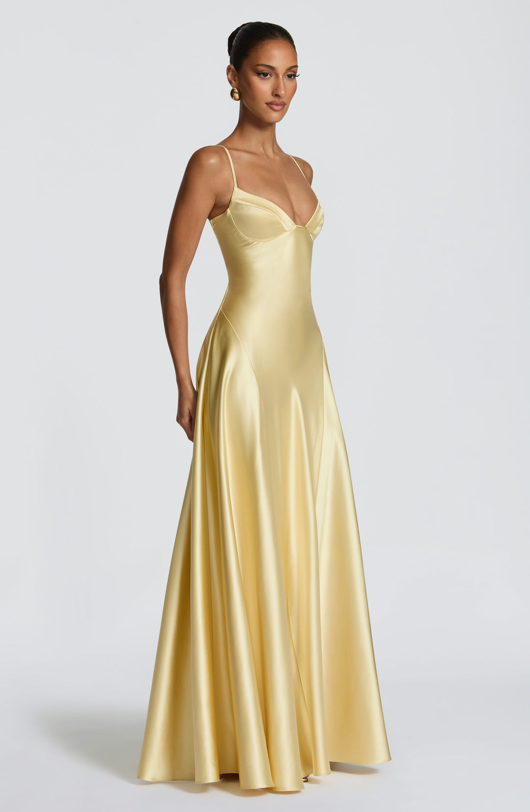 Elara | Women's Evening Satin Cupped Maxi Dress