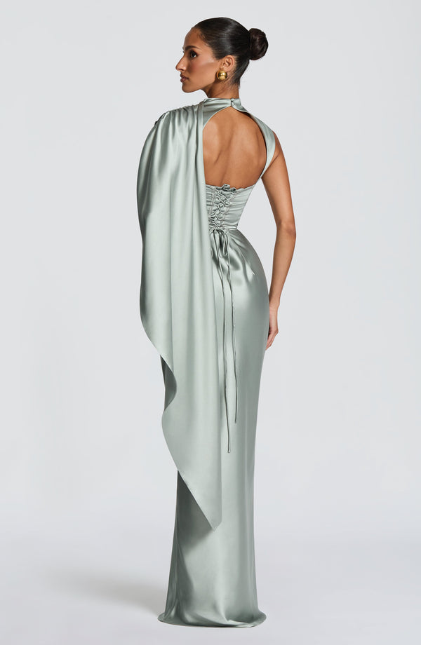 Bianca | Women's Satin Corset Maxi Dress