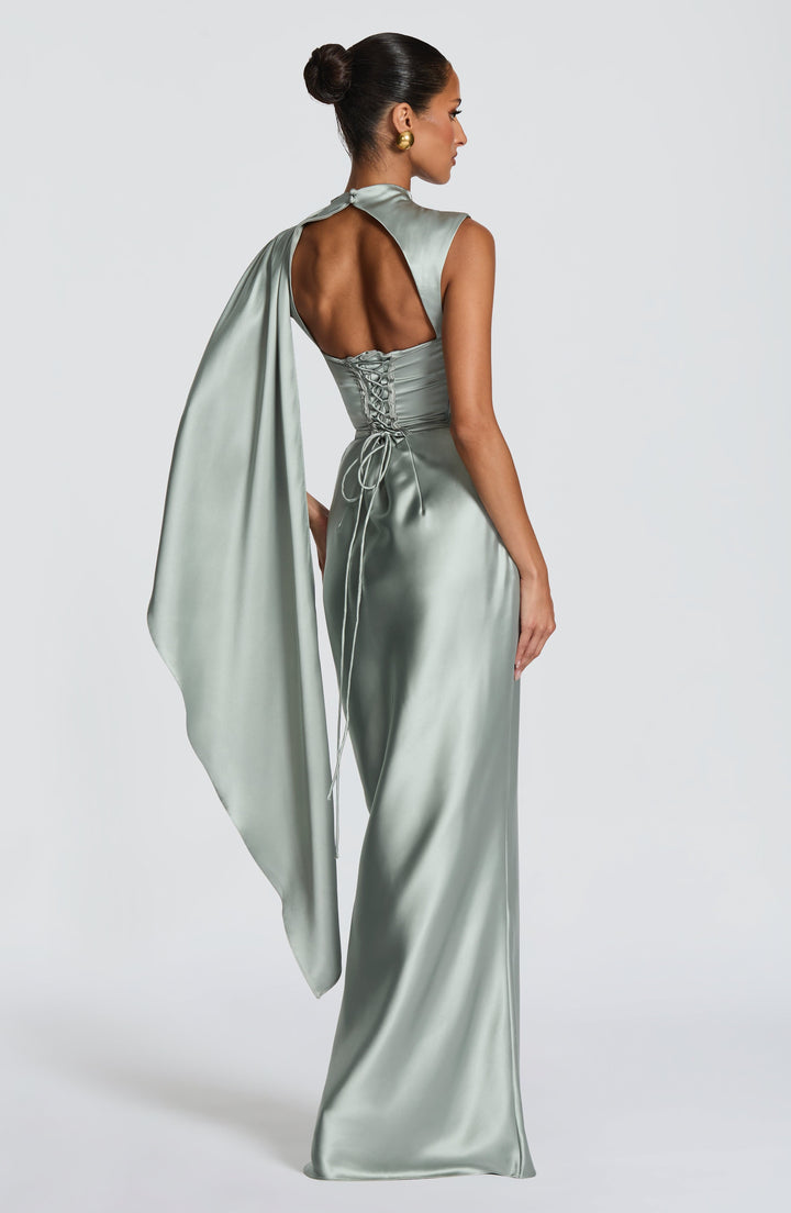 Bianca | Women's Satin Corset Maxi Dress
