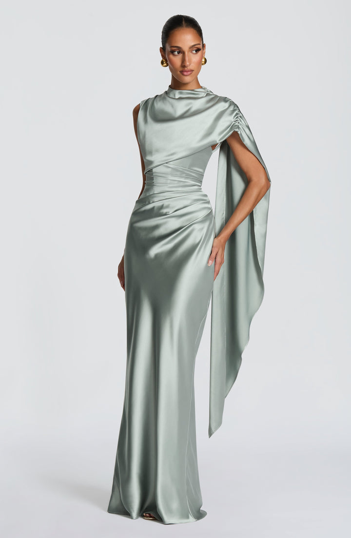 Bianca | Women's Satin Corset Maxi Dress