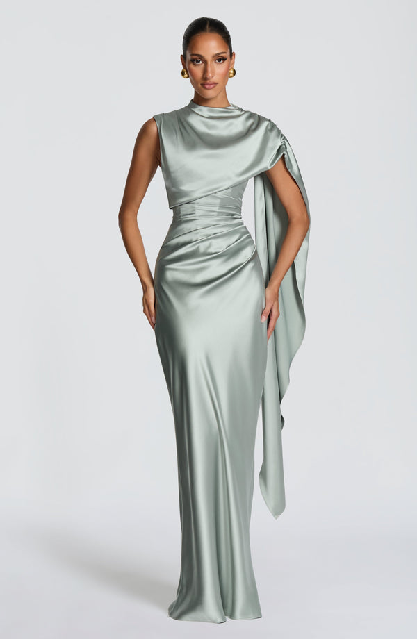 Bianca | Women's Satin Corset Maxi Dress