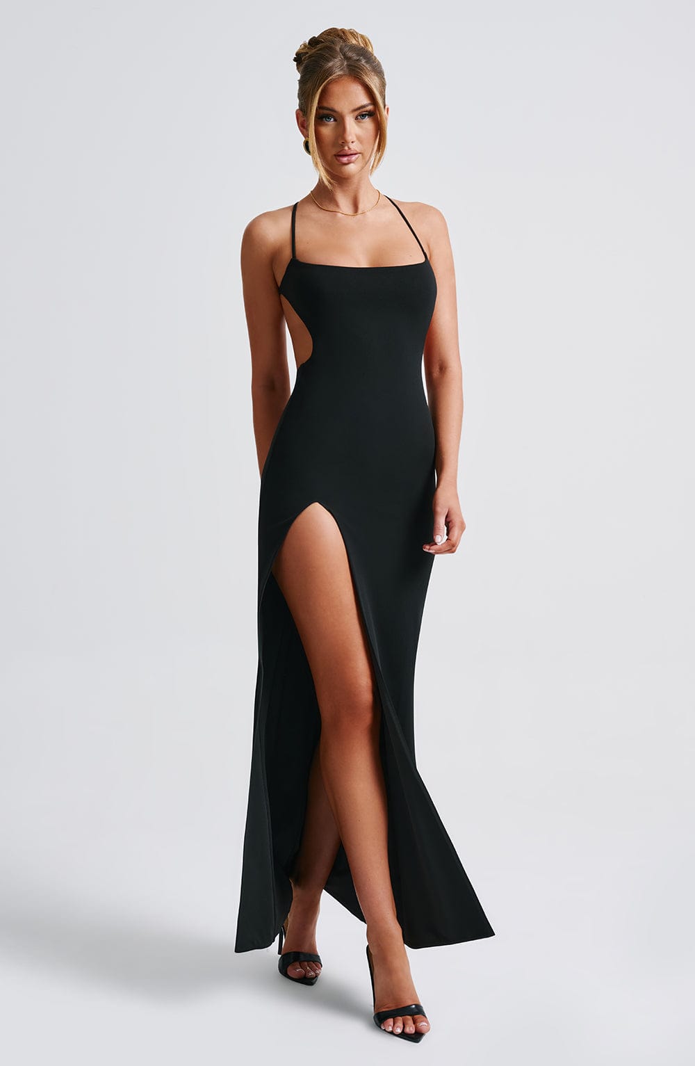 Evelyn | Women's Crepe Backless Maxi Dress