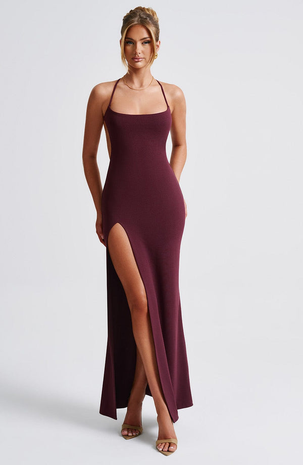 Evelyn | Women's Crepe Backless Maxi Dress