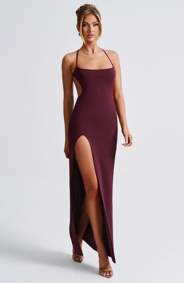 Evelyn | Women's Crepe Backless Maxi Dress