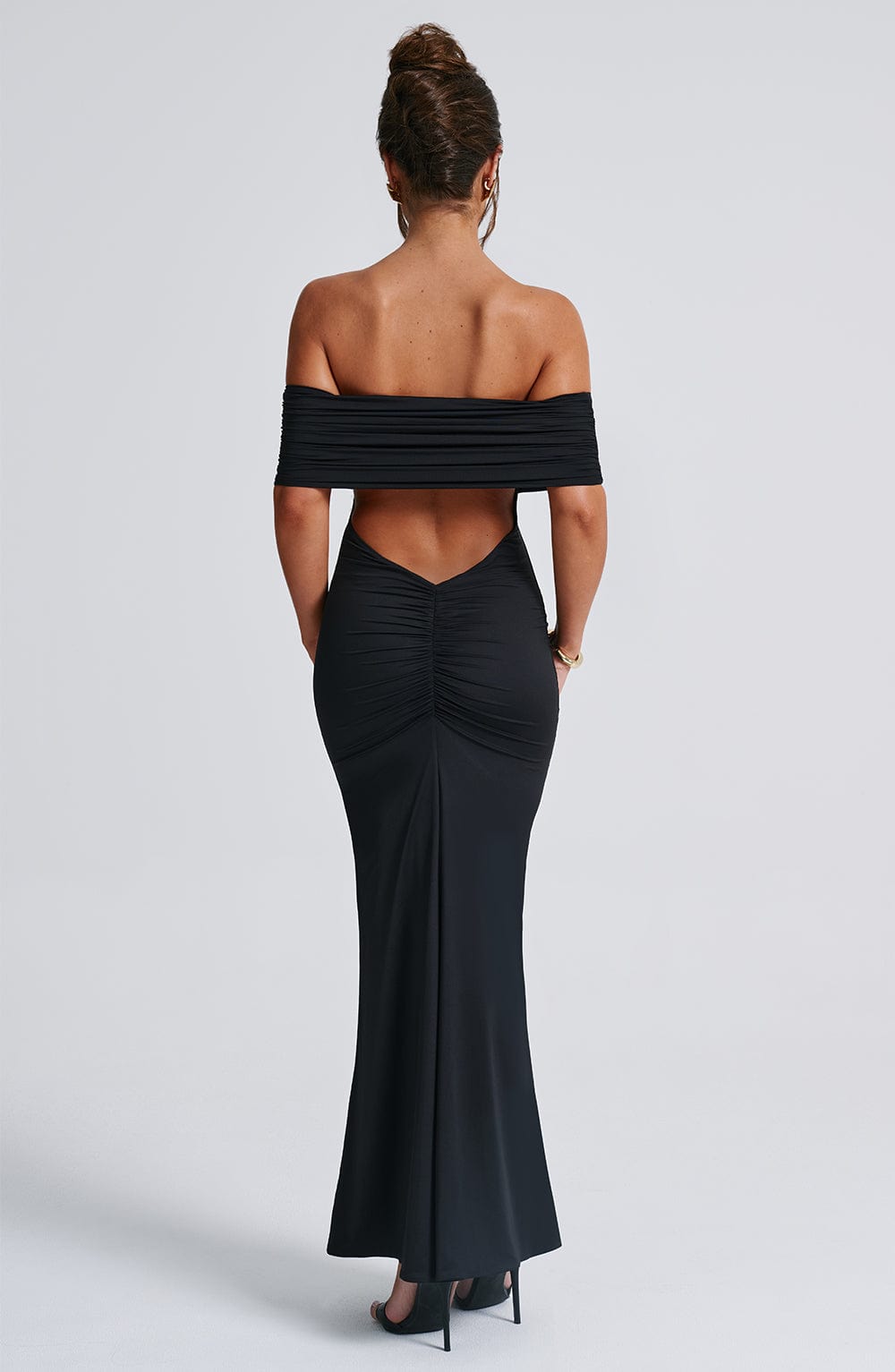 Sienna | Women's Backless Bardot Maxi Dress