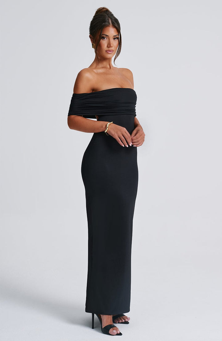 Sienna | Women's Backless Bardot Maxi Dress