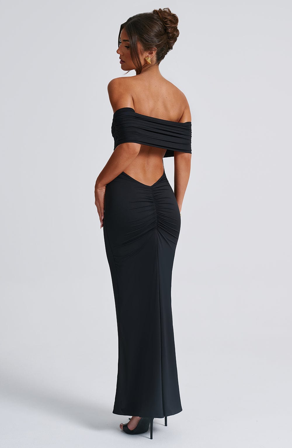 Sienna | Women's Backless Bardot Maxi Dress