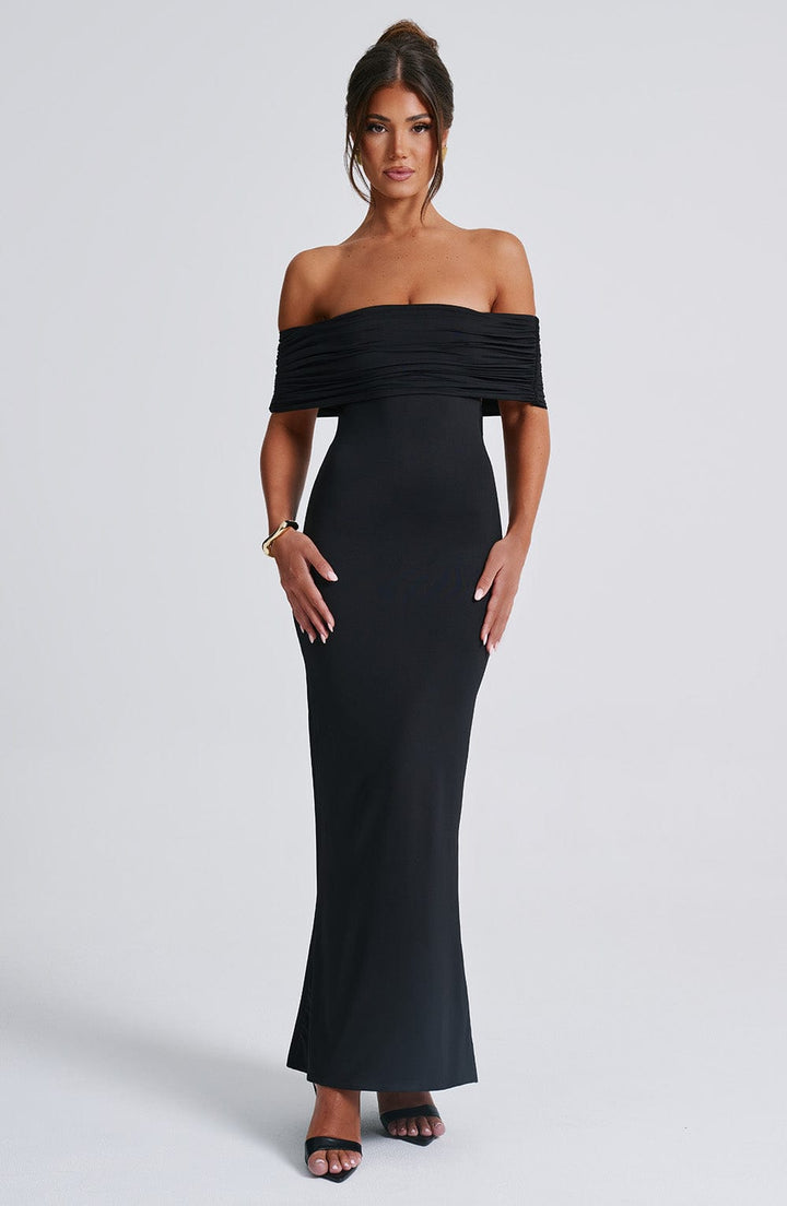 Sienna | Women's Backless Bardot Maxi Dress