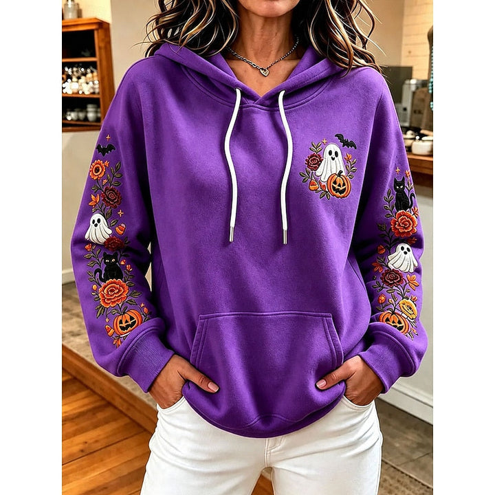 Halloween Graphic Hoodie - Plump Pumpkin & Spooky Season Pullover