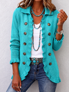 Maribel | Turquoise Knit Jacket with Ruffles