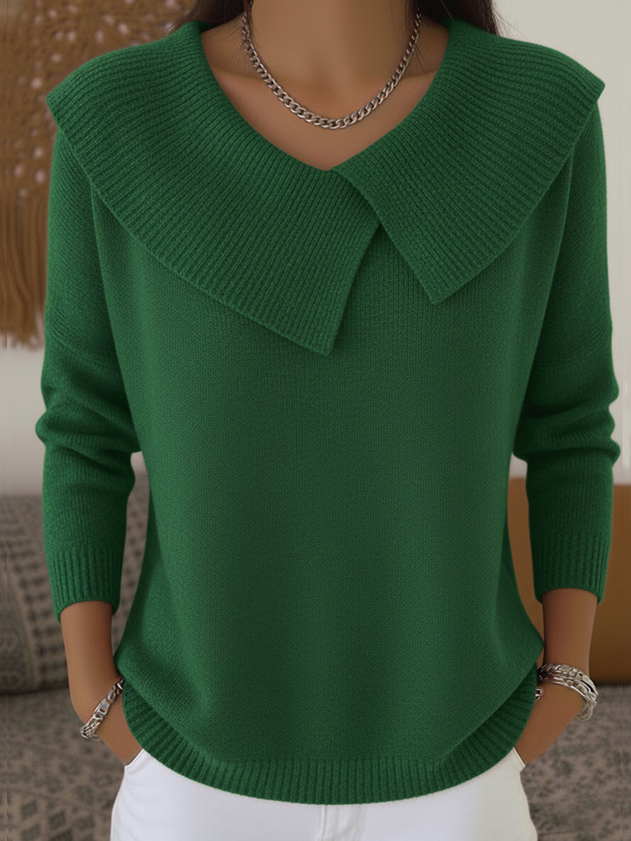 Yareli Elegant Collar Knit Sweater