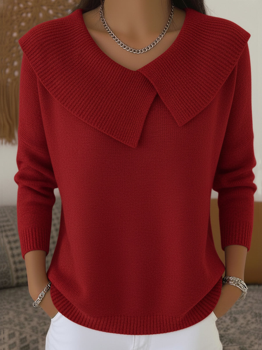 Yareli Elegant Collar Knit Sweater