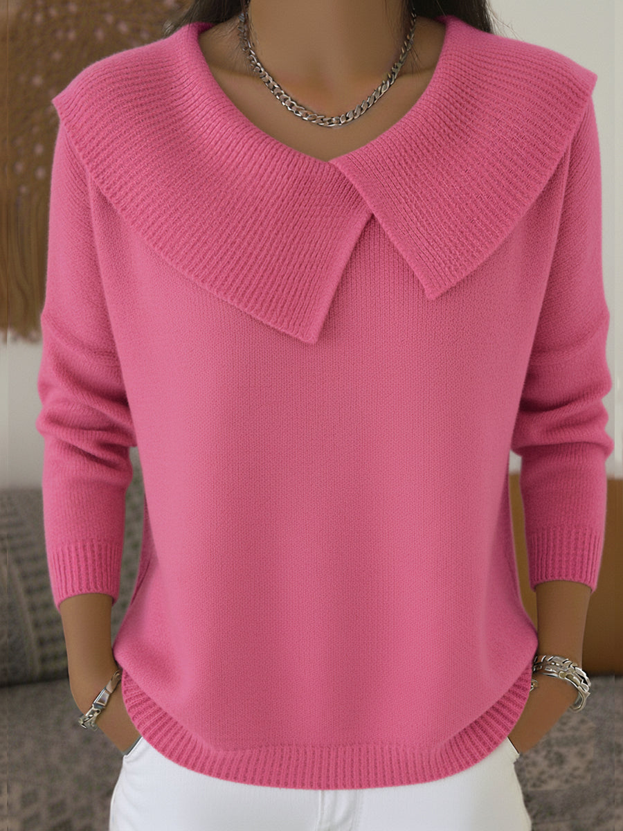 Yareli Elegant Collar Knit Sweater