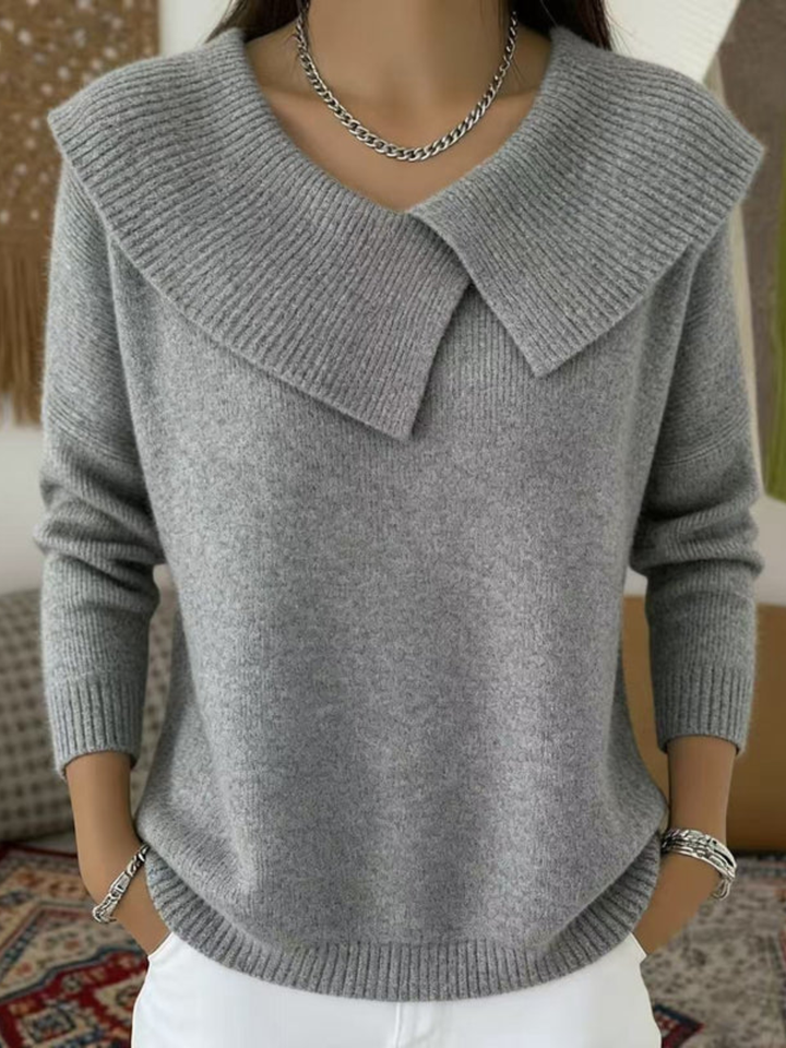 Yareli Elegant Collar Knit Sweater