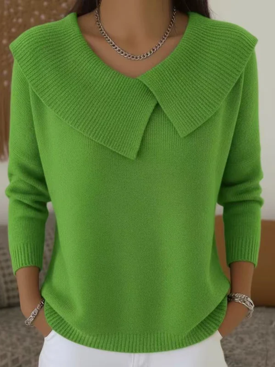 Yareli Elegant Collar Knit Sweater