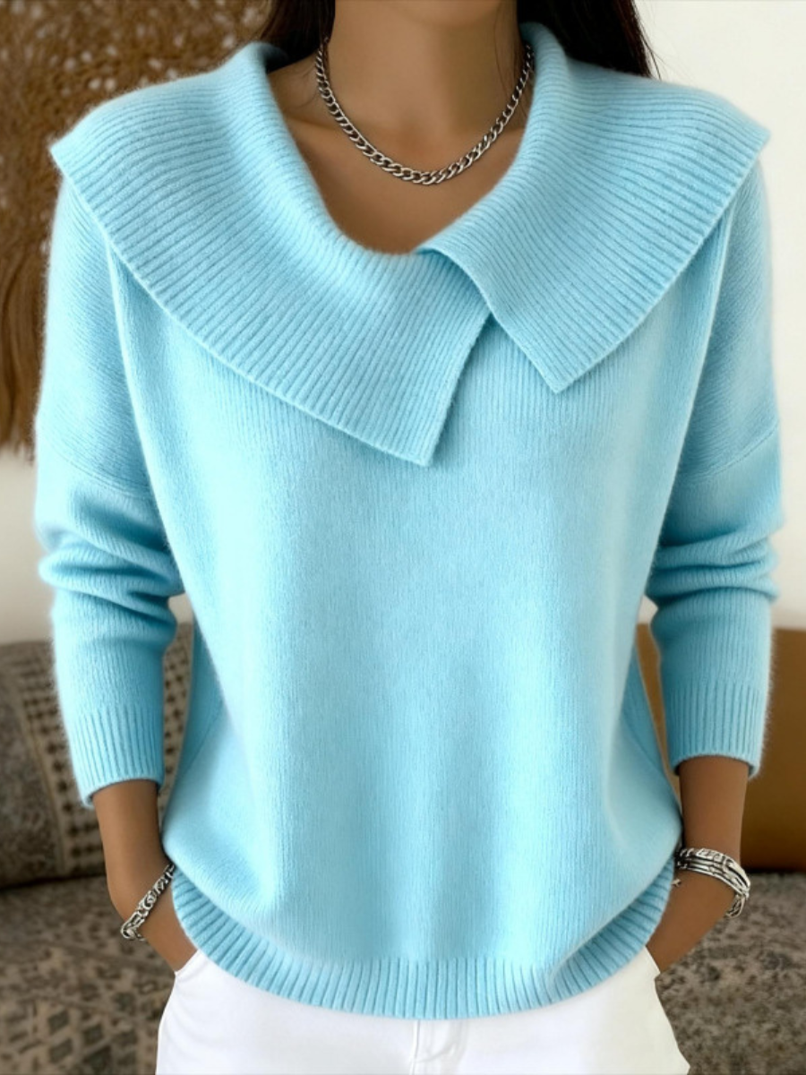 Yareli Elegant Collar Knit Sweater