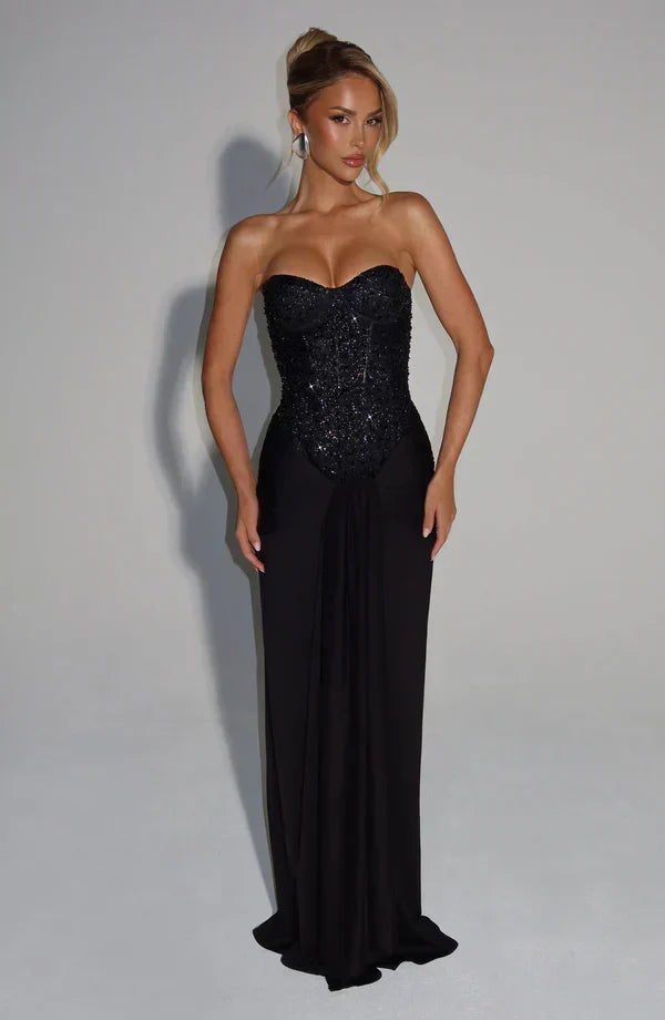 Elspeth | Women's Embellished Corset Gala Dress | Strapless Maxi