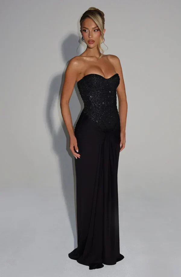 Elspeth | Women's Embellished Corset Gala Dress | Strapless Maxi